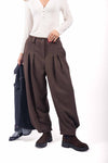 Pantaloni Balloon Marroni con Pinces donna Miss love - 1
