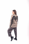 Blazer Sartoriale a Quadri con Frange Panna donna Miss love - 2