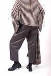 Pantaloni Jogger Wide Leg in Ecopelle Marrone donna Miss love - 2
