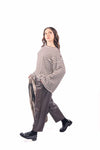 Pantaloni Jogger Wide Leg in Ecopelle Marrone donna Miss love - 4