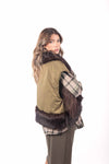 Gilet Ibrido Verde Militare con Ecopelliccia donna Miss love - 3