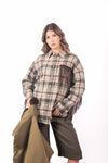 Camicia a Quadri Tartan Verde/Beige con Frange donna Miss love - 1