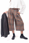 Pantaloni Corti in Tweed a Quadri Tartan donna Miss love - 1