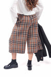 Pantaloni Corti in Tweed a Quadri Tartan donna Miss love - 2