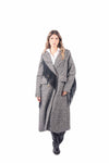 Cappotto Lungo Check Grigio con Frange donna Miss love - 1