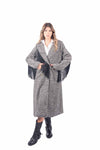 Cappotto Lungo Check Grigio con Frange donna Miss love - 2