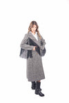 Cappotto Lungo Check Grigio con Frange donna Miss love - 4