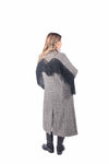Cappotto Lungo Check Grigio con Frange donna Miss love - 3