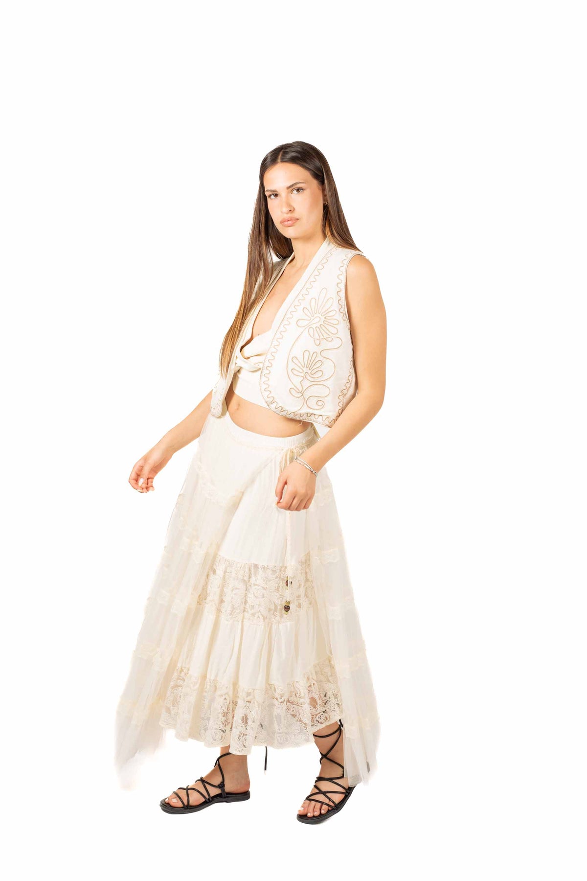 Gonna Lunga in Tulle e Pizzo donna Miss love - 3