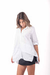 Camicia Bianca Oversize Asimmetrica donna Miss love - 2