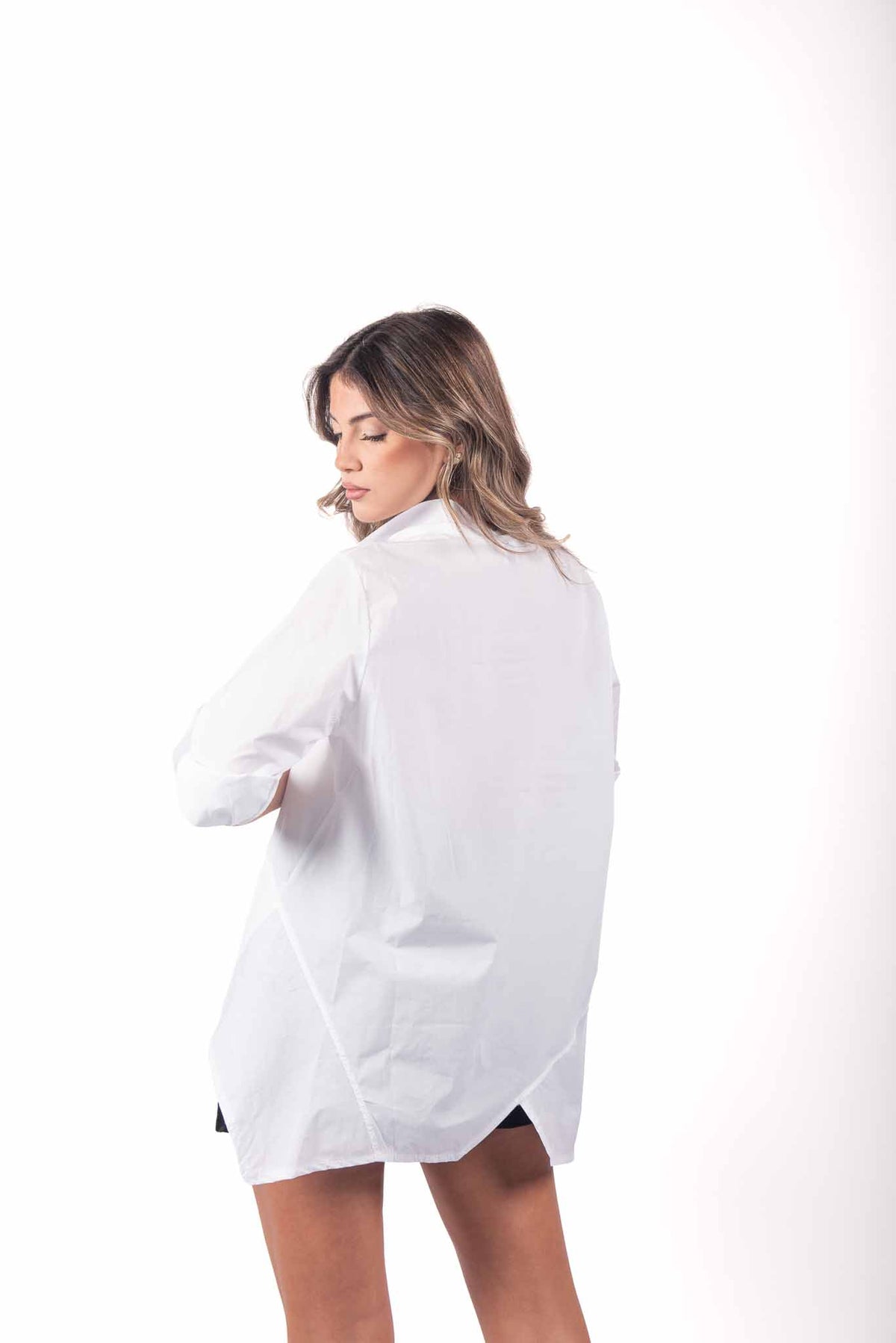 Camicia Bianca Oversize Asimmetrica donna Miss love - 3
