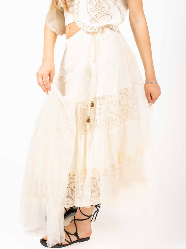 Gonna Lunga in Tulle e Pizzo da donna Miss love