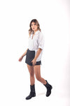 Camicia Bianca Oversize Asimmetrica donna Miss love - 4