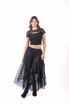 Gonna Lunga in Tulle Nero a Strati donna Miss love - 6