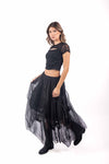 Gonna Lunga in Tulle Nero a Strati donna Miss love - 4