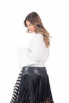 Maglia Fluida Maniche Lunghe Bianca donna Miss love - 2