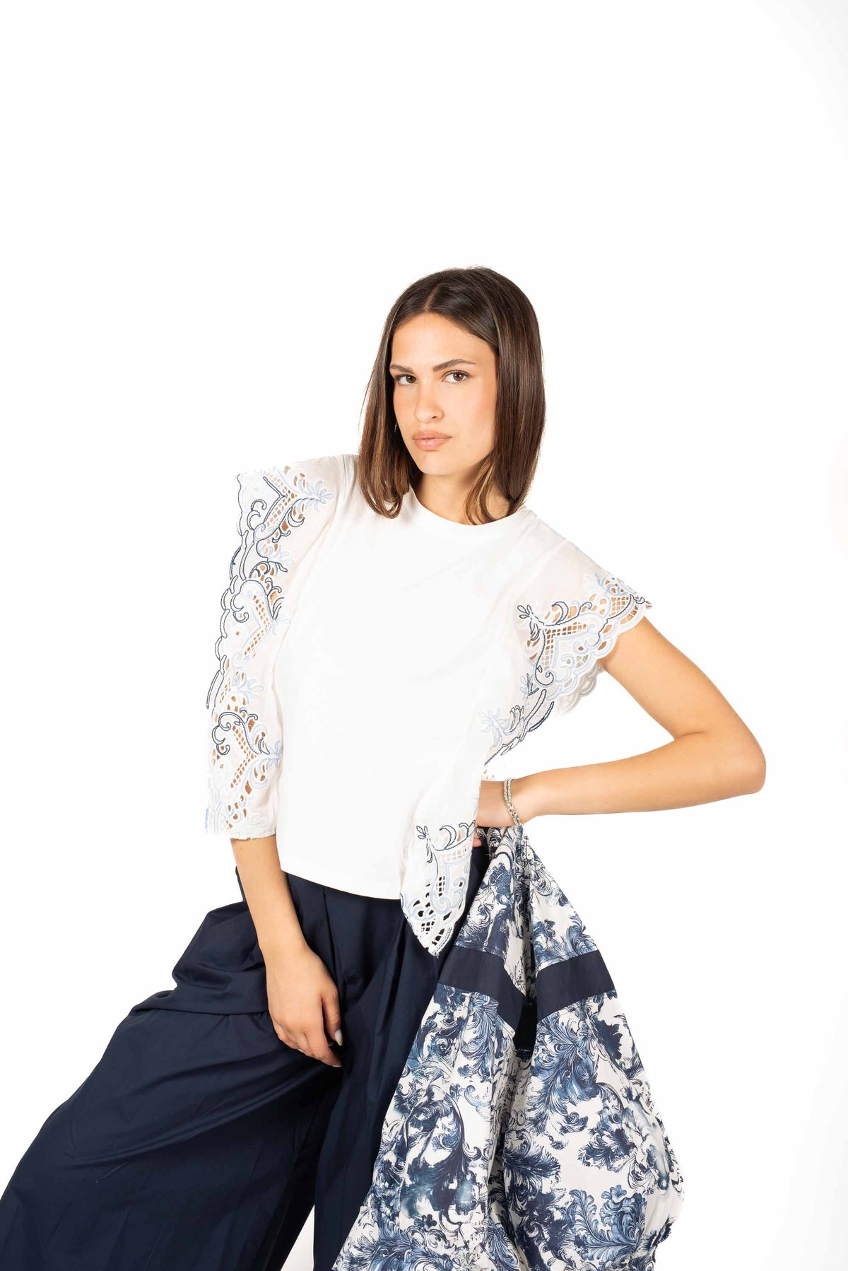T-shirt con Maniche Ricamate donna Miss love - 2
