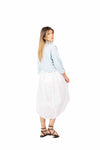 Camicia Celeste con Ricami Floreali donna Miss love - 3