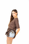 T-shirt con inserto Satin e Pizzo donna Miss love - 2