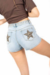 Shorts Denim con Borchie donna Miss love - 2