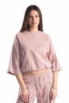 Felpa Cropped Stripes Rosa donna Tensione in - 1
