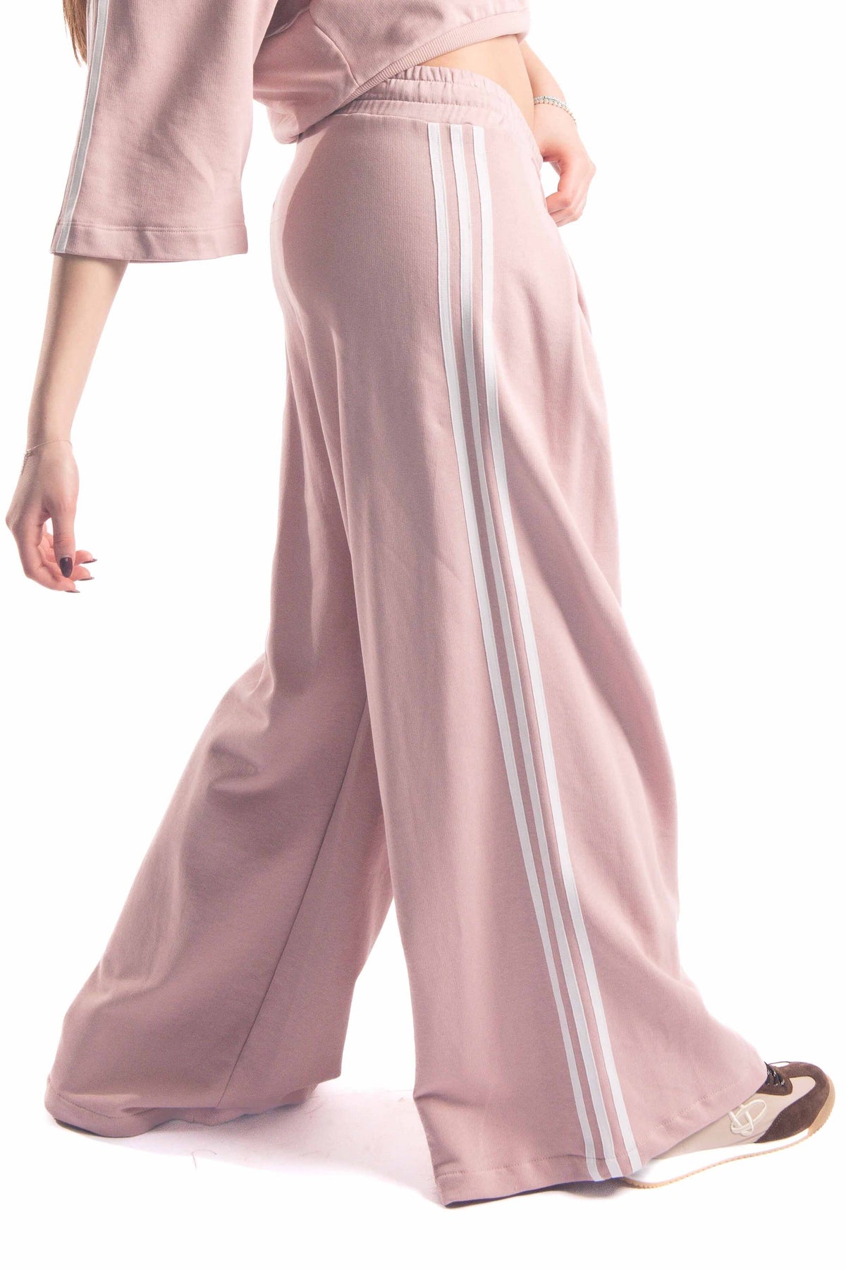 Pantaloni Wide Leg Stripes Rosa donna Tensione in - 1