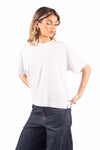T-Shirt Basic Girocollo Bianca donna Tensione in - 1