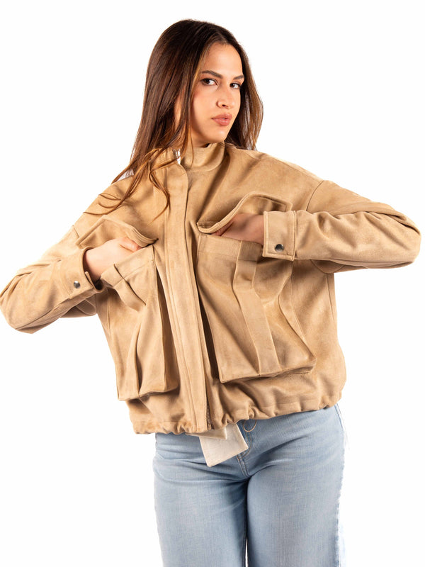 Giubbino Effetto Suede Beige da donna Maryley