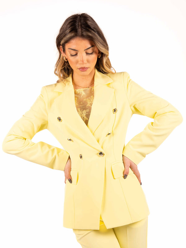 Blazer Doppiopetto Giallo da donna Maryley