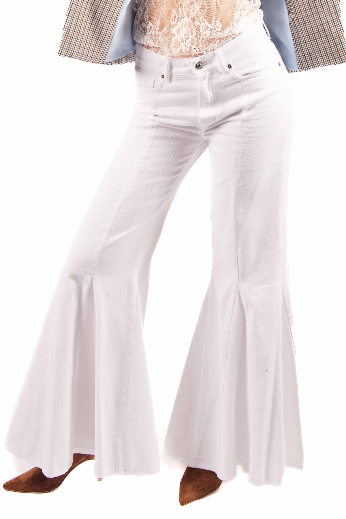 Jeans Flare Bianco donna Maryley - 1
