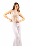Blusa in Pizzo Trasparente Bianco donna Maryley - 1