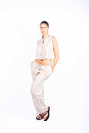 Completo Misto Lino Beige donna Tensione in - 1