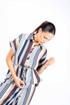 Camicia Misto Lino a Righe donna Tensione in - 3