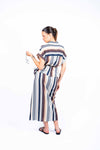 Camicia Misto Lino a Righe donna Tensione in - 2