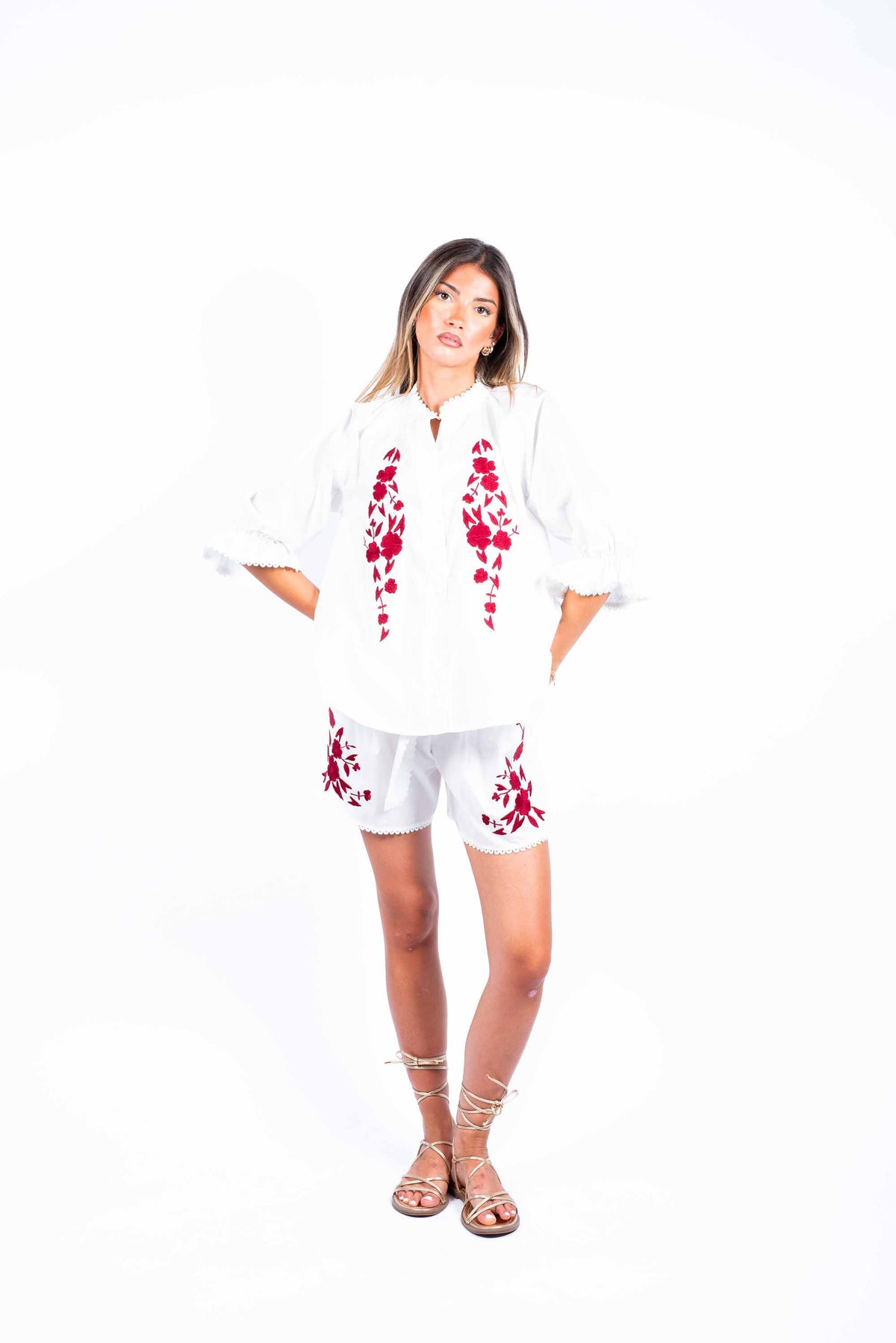 Short con Ricami e Volant donna Tensione in - 2