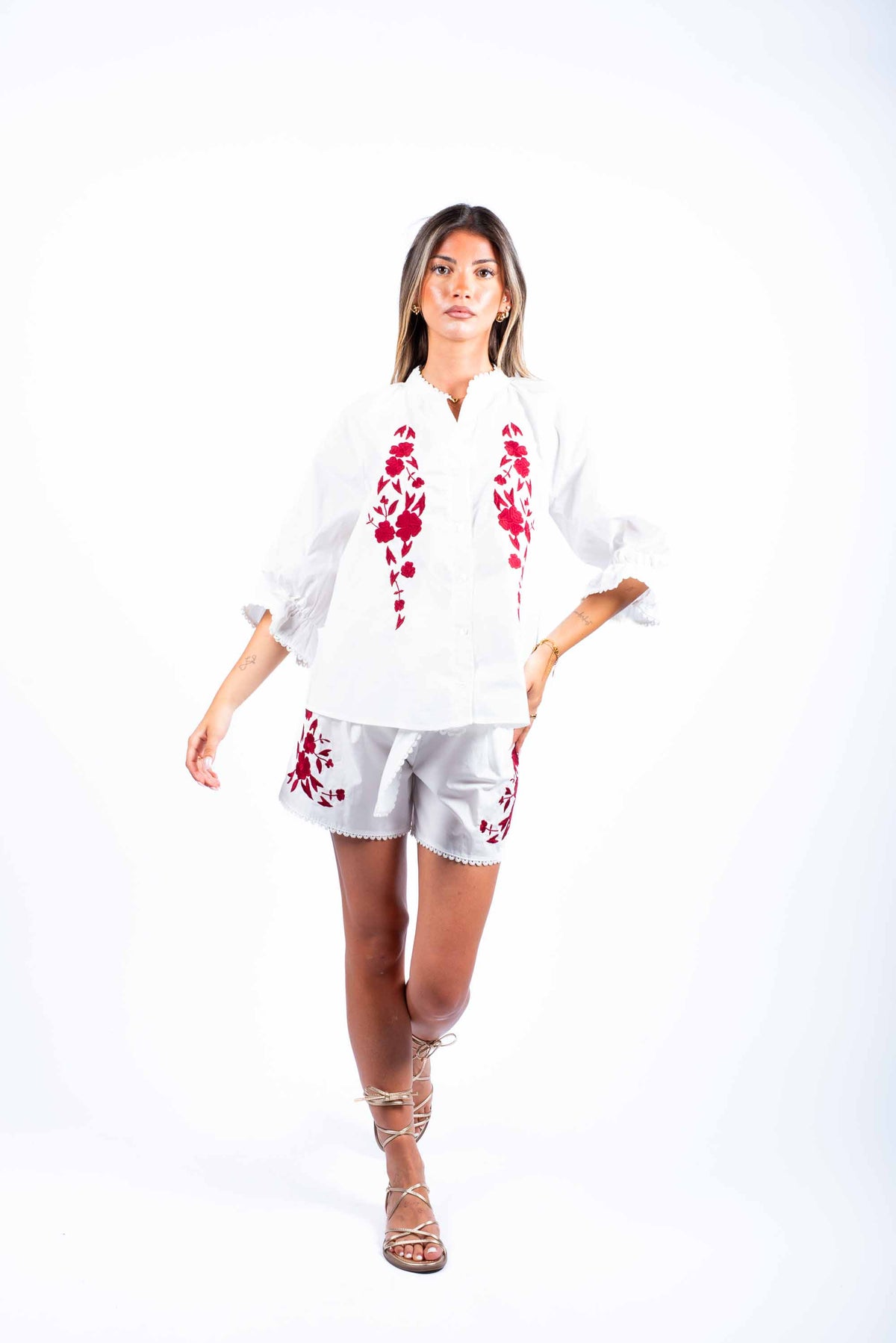 Short con Ricami e Volant donna Tensione in - 5
