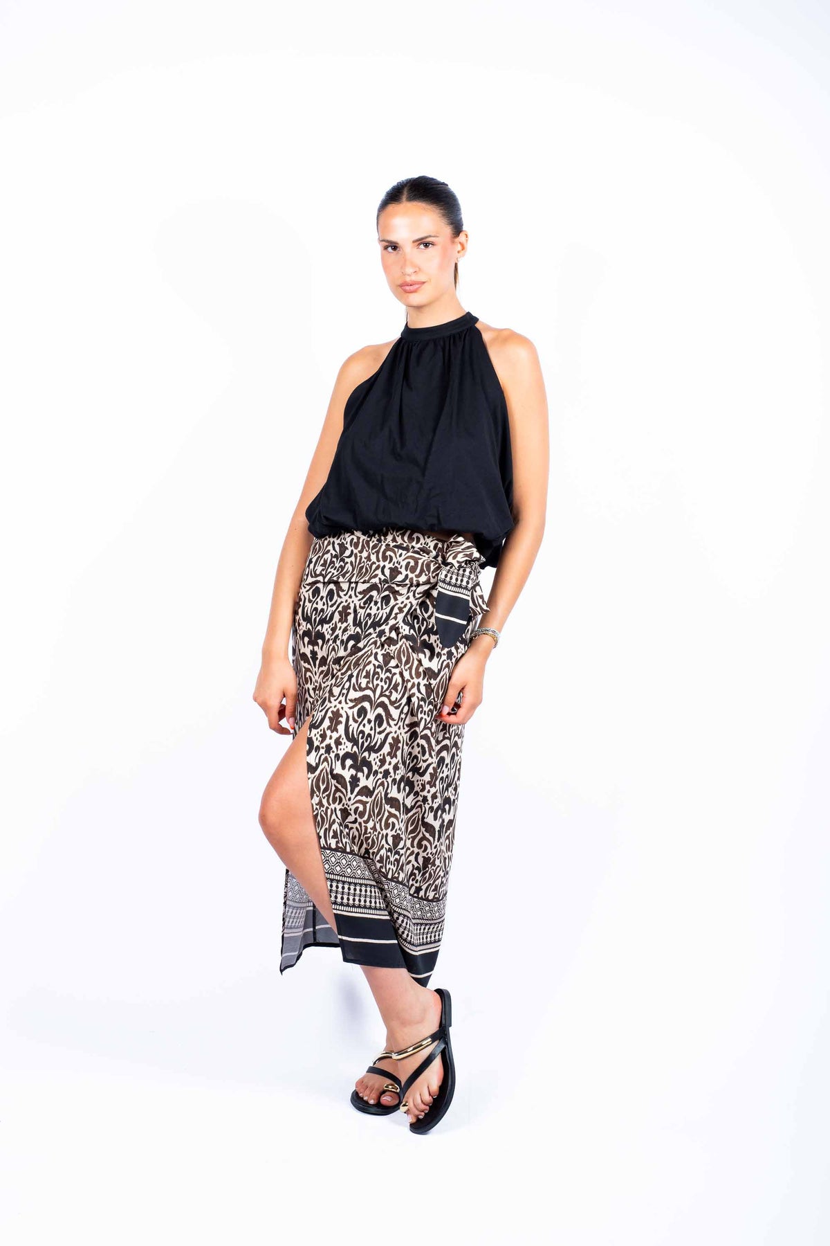 Top Halter Nero donna Tensione in - 1