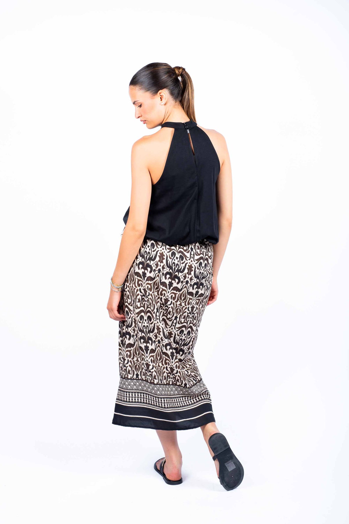 Top Halter Nero donna Tensione in - 3