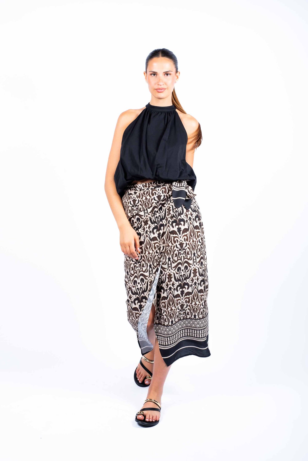 Top Halter Nero donna Tensione in - 6