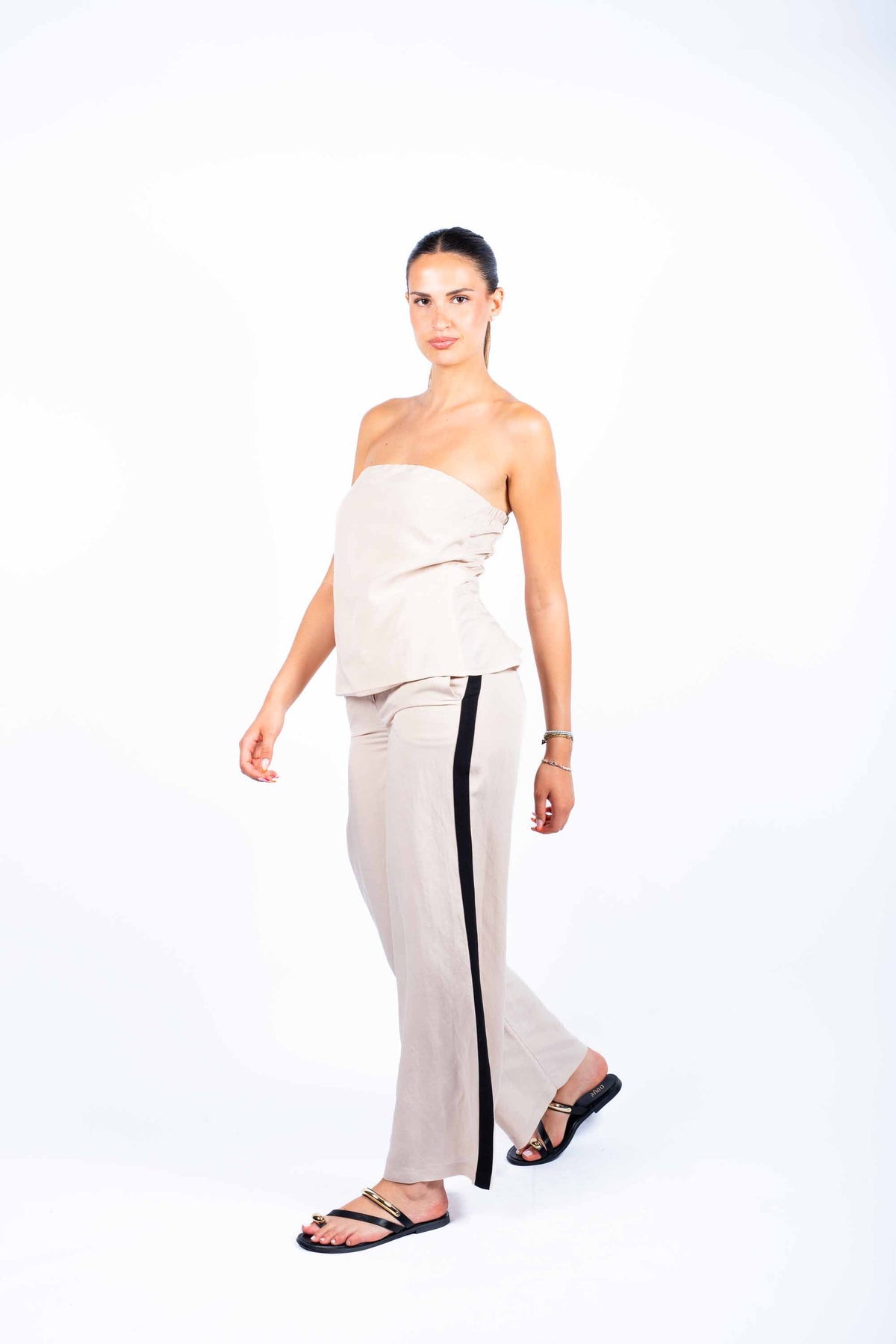 Completo Misto Lino Beige donna Tensione in - 4