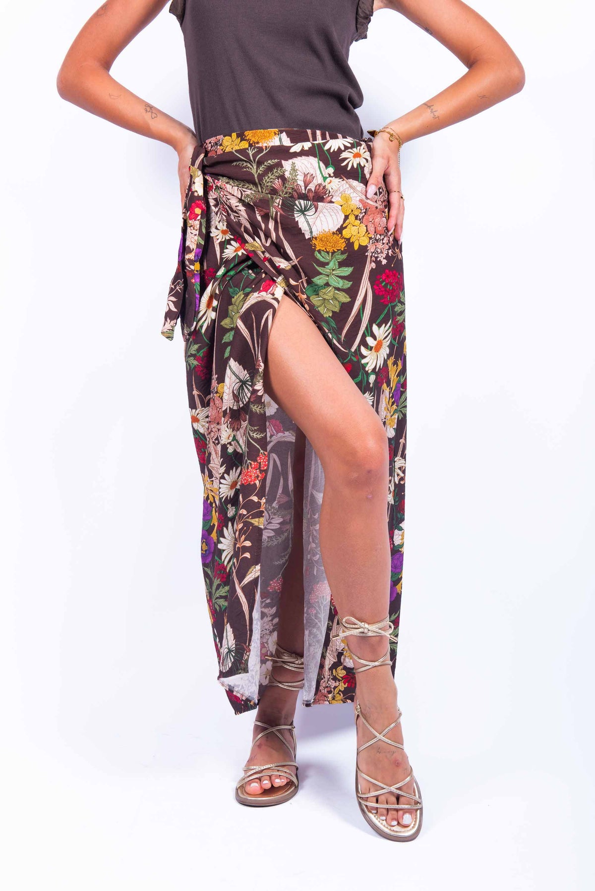 Gonna Pareo Midi Stampa Floreale donna Miss love - 4