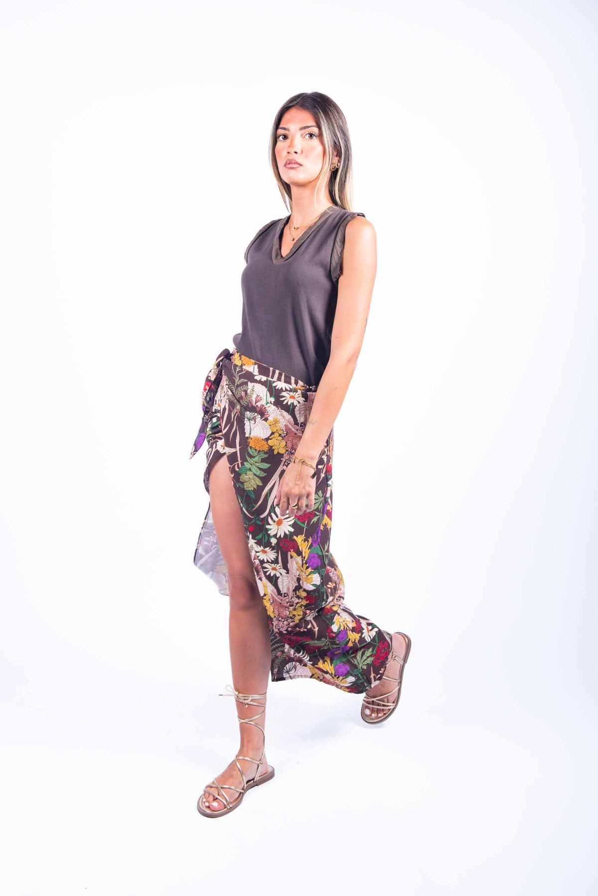 Top con Dettagli Combinati Cioccolato donna Miss love - 4