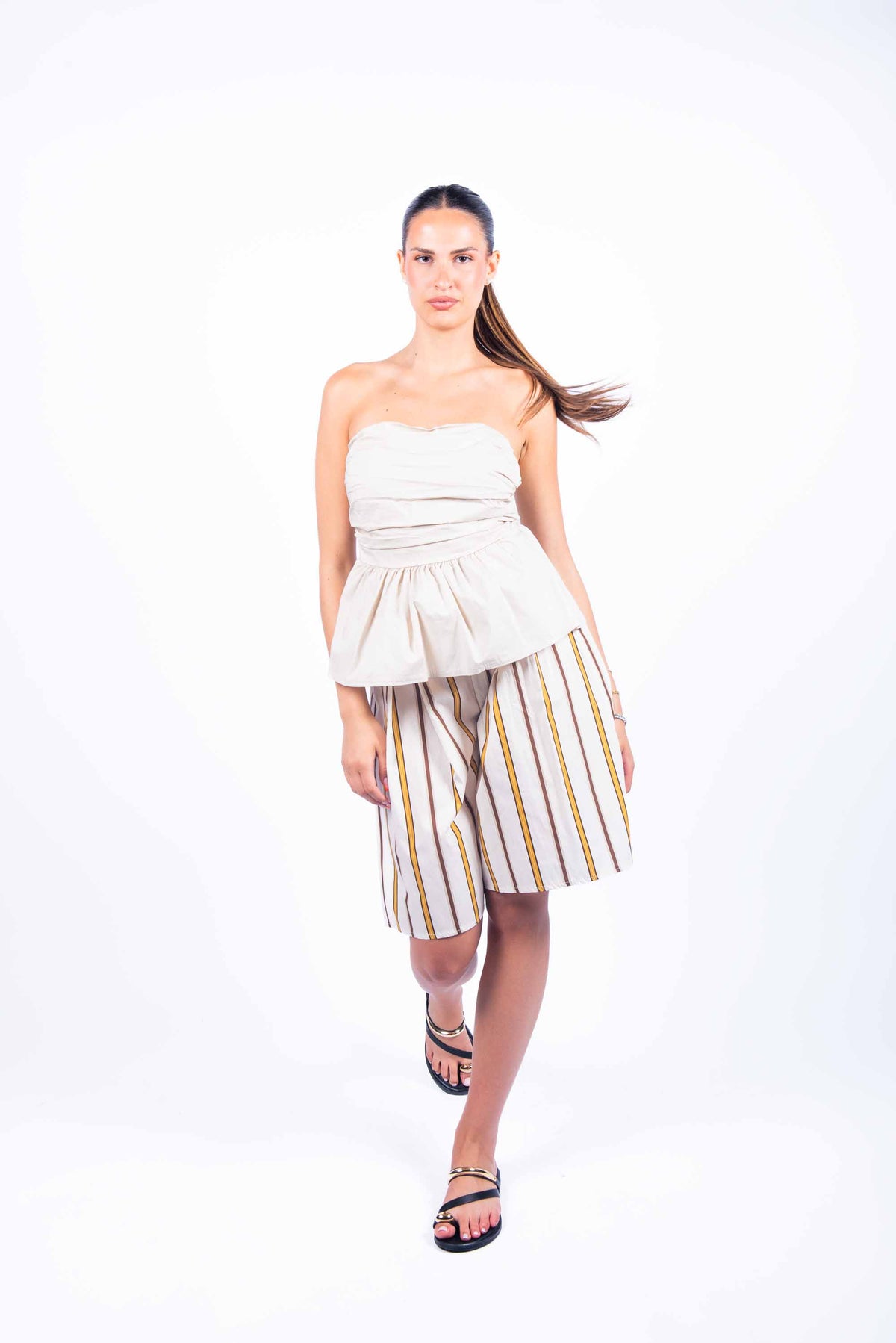 Bermuda a Righe con Cintura donna Miss love - 2