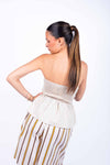 Top Drappeggiato con Volant Panna donna Miss love - 5