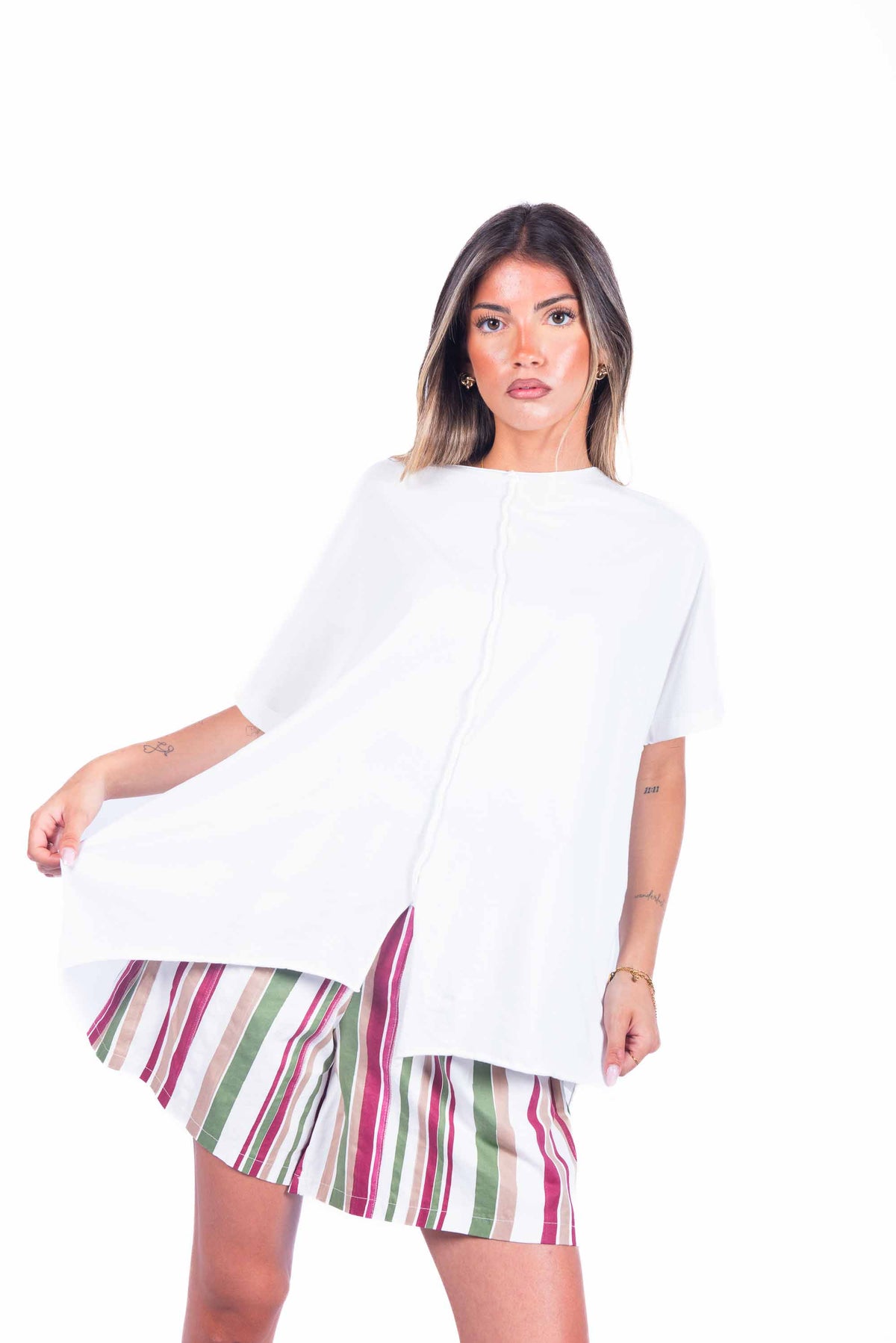 T-shirt Oversize con Cucitura Strutturata donna Miss love - 1