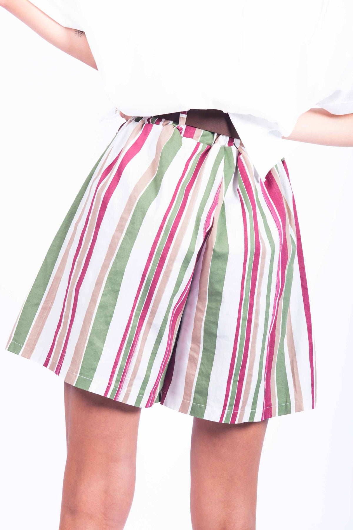 Bermuda a Righe con Cintura donna Miss love - 3