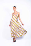 Abito Lungo Satinato a Righe donna Miss love - 1