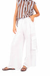 Pantaloni Cargo in Lino donna Tensione in - 1