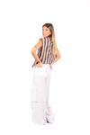 Camicia Smanicata a Righe Azzurro/Moro donna Tensione in - 5