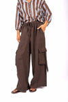 Pantaloni Cargo in Lino donna Tensione in - 1